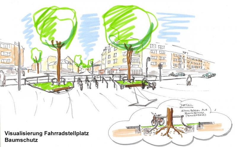 Vis. Fahrradstellplatz Baumschutz